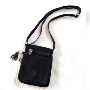 Kipling Women's Eldorado Black Small Crossbody Bag with Adjustable Strap Key Chn